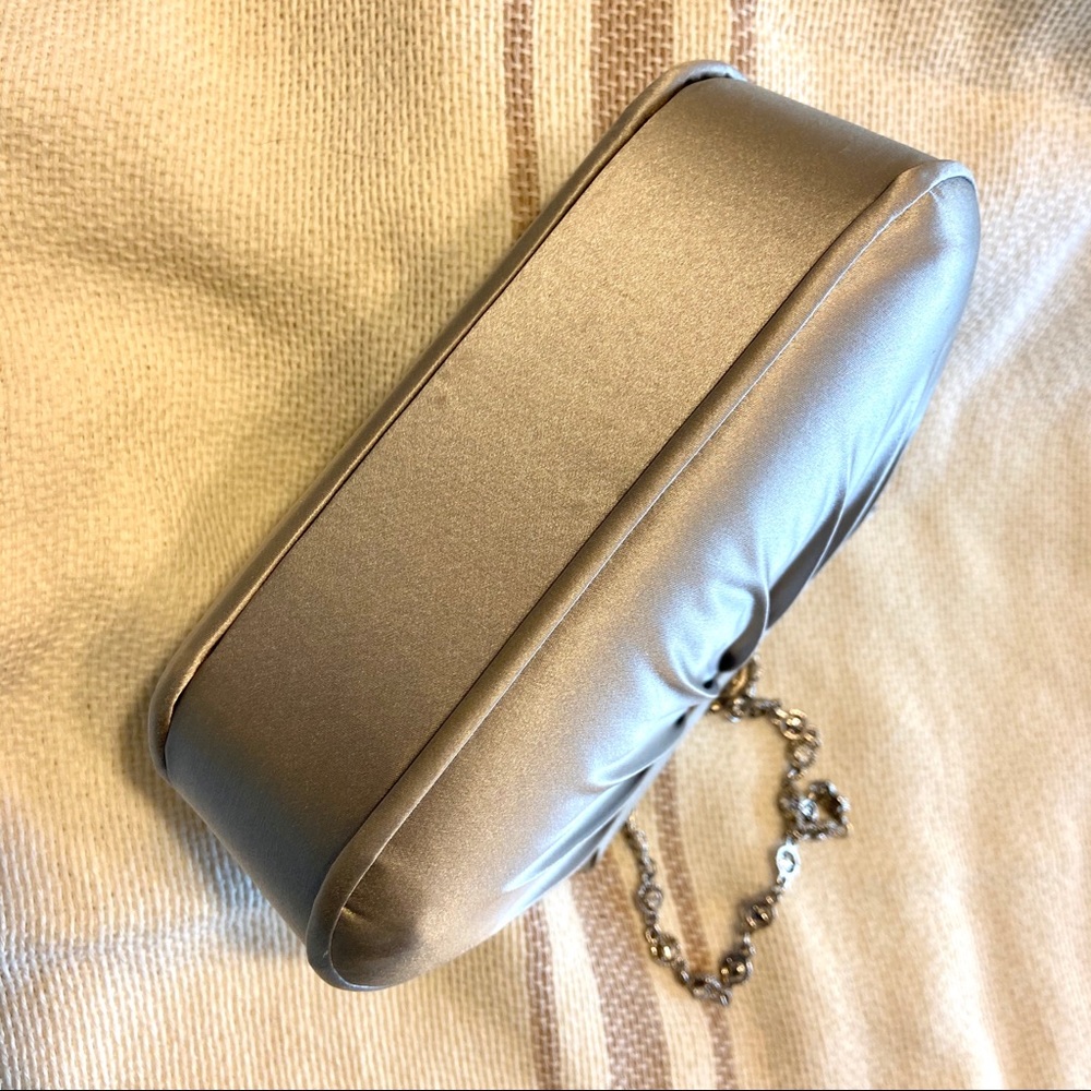 Nordstrom Satin Silver Clutch - Picture 3 of 8